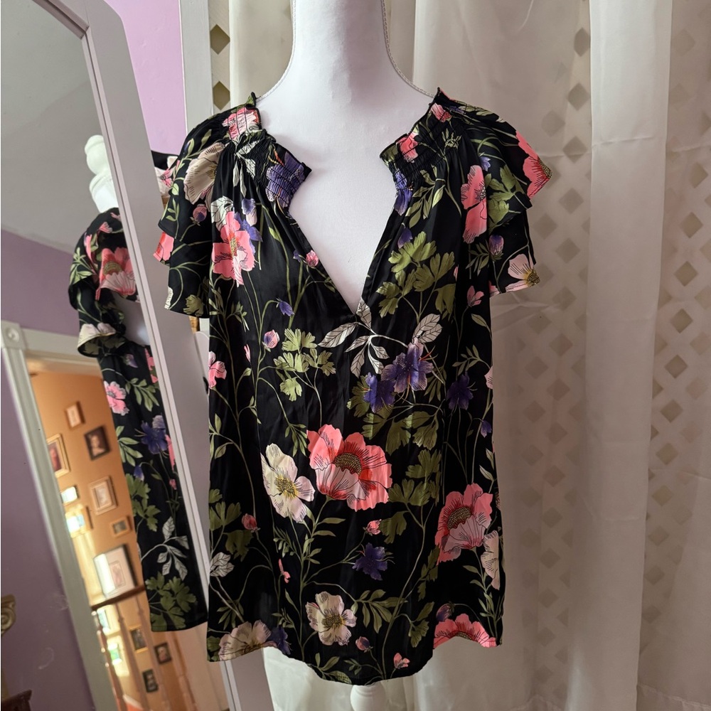 Express Black Floral Women's Blouse